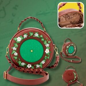 Loungefly The Lord of the Rings Floral Hobbit Door Figural Crossbody Bag